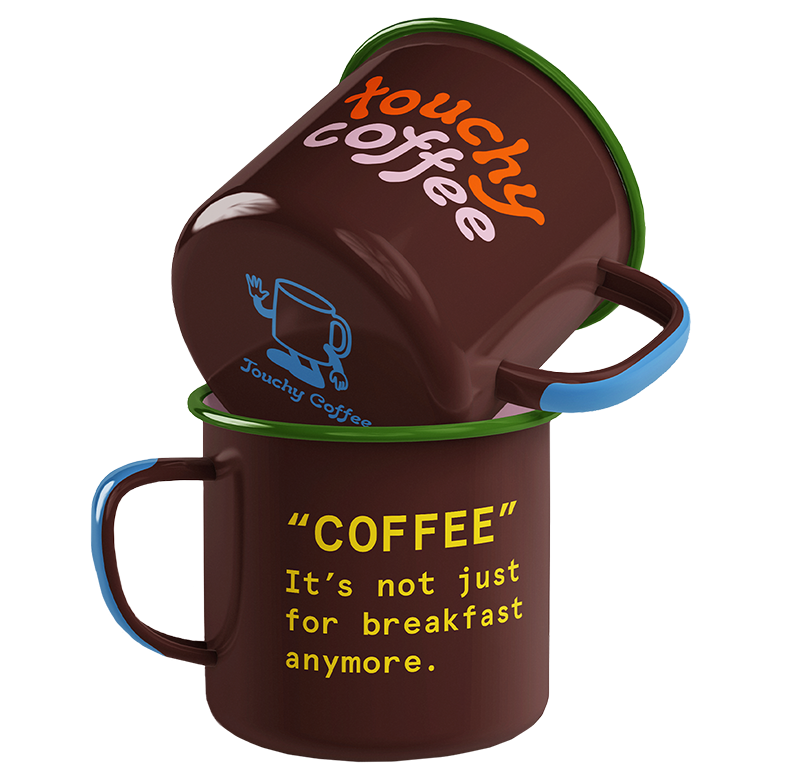 Touchy Coffee Enamel Mug