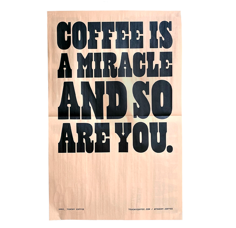 Touchy Coffee — Touchy Coffee Newsprint 'Miracle' Poster + Brew Guide